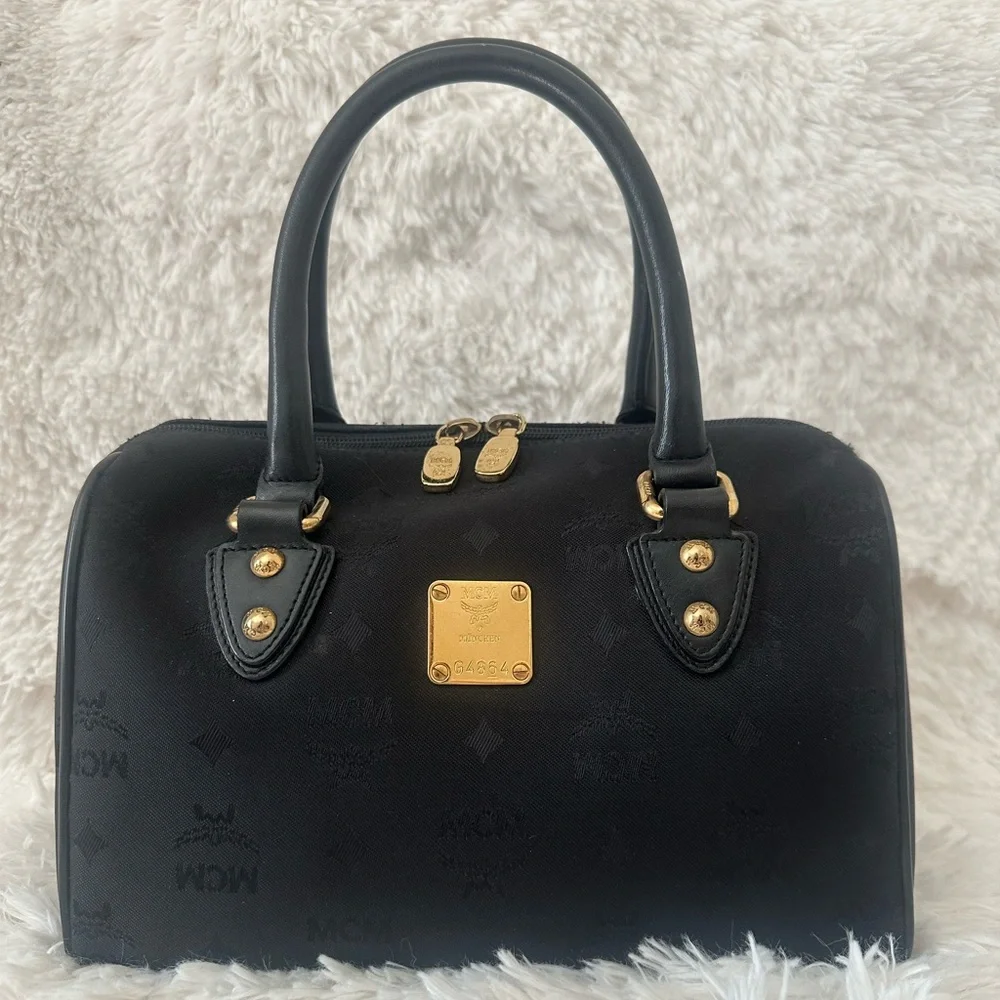 MCM Black Satchel Boston Bag - Picture 1 of 13